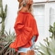 thumbnail image 3 of Blusa acampanada de manga larga con hombros descubiertos, ligera, transpirable, Tops de moda para mujer, 3 of 6