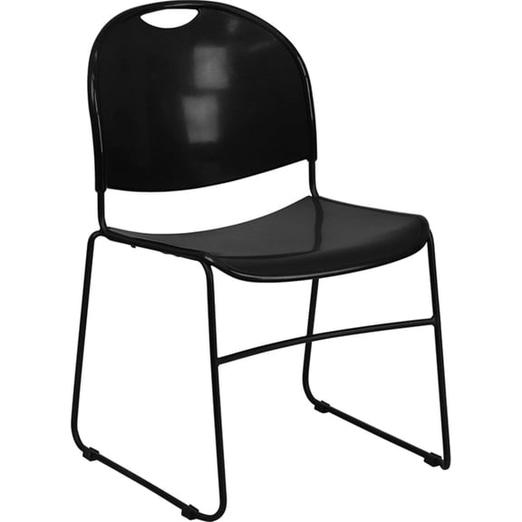 Scranton & Co Stacking Chair with Black Frame in Black