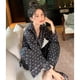 thumbnail image 1 of Pijama de manga larga para mujer, cárdigan de primavera y verano, de seda helada, para niñas, ropa de casa cómoda y de ocio, pijamas de satén de seda para mujer, 1 of 6
