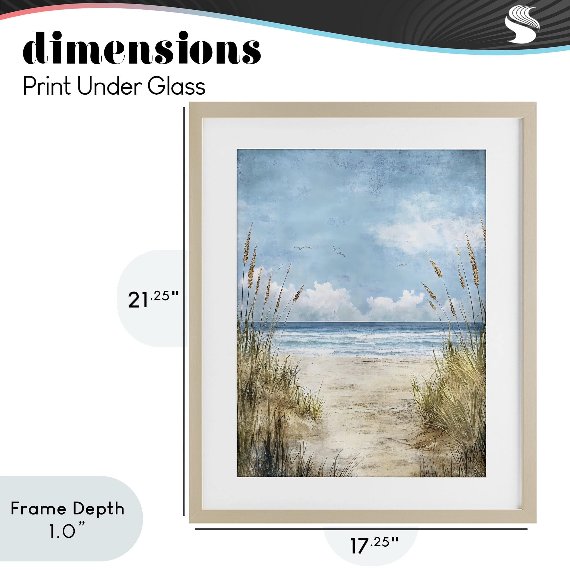 Stupell Industries Free Seagulls over Beach Dunes Birch Framed Print Under Glass, design by Creative Studio