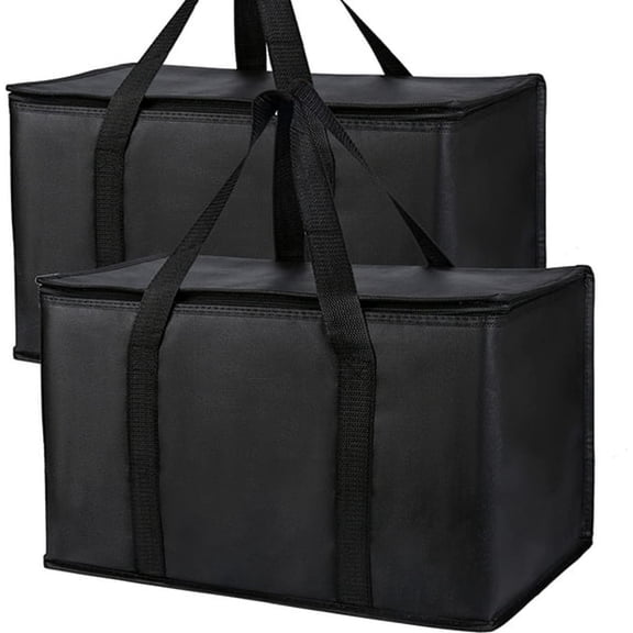 GASTROPOD Reusable Shopping Bags for Groceries,2 Pack Xl Foldable Insulated Cooler Bag with Strong Handle & Zipper for Food Delivery,Travel