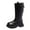 Black, variant on Generic Shoes for Kids Girls Fashion Winter Children Boots Boys Knee High Boots with Thick Soles Warm Non Slip Solid Color Back Zipper Simple Style(4-4.5 Years,Black)