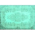 thumbnail image 1 of Ahgly Company Machine Washable Indoor Rectangle Persian Turquoise Blue Traditional Area Rugs, 7' x 10', 1 of 4