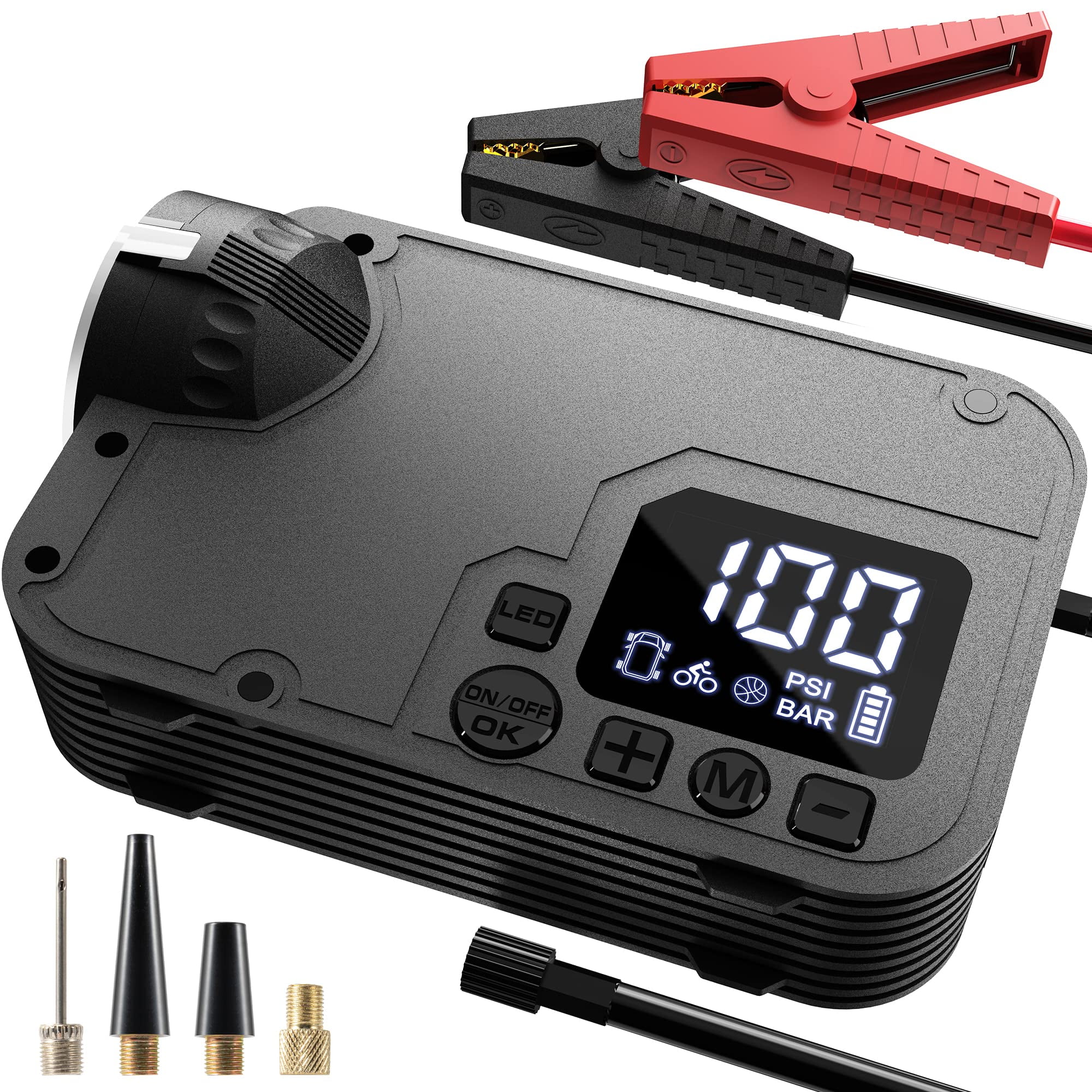 Light Weight Car Jump Starter with Air Compressor, 1000A Car Battery