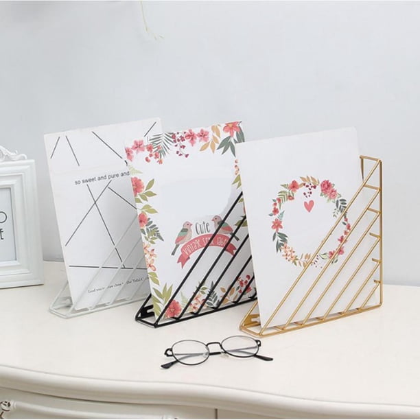 Metal Desktop Bookshelf, Desktop Magazine Organizer, Metal Bookend, Desktop Storage Rack, Organizador de archivos, Book Desk Holder, Wall Hanging Bookend, Wall Hanging Book Rack, Office Macarena Metal Desktop Bookshelf
