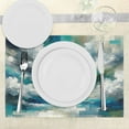 thumbnail image 3 of Ambesonne Turquoise Place Mats Set of 4, Contemporary Art Strokes, Standard Size, Seafoam Ivory Multicolor, 3 of 5