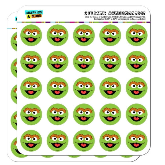 Sesame Street Oscar the Grouch Face Planner Calendar Scrapbooking Crafting Stickers
