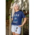 thumbnail image 3 of Seas The Day Cute Beach Anchor Plus Size Crewneck Graphic Tee Shirt Brisco Brands 2X, 3 of 4