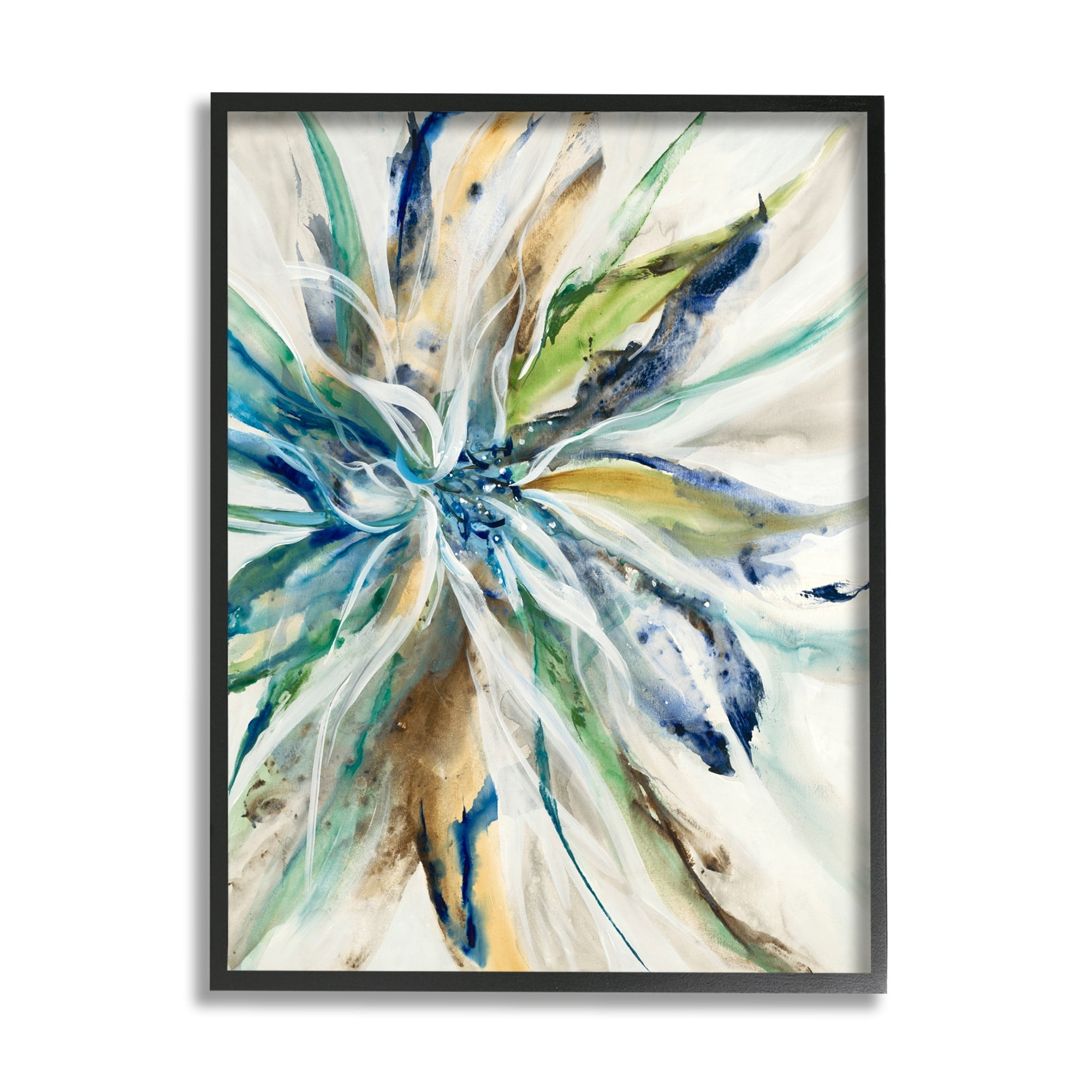 Stupell Industries Flower Petals Abstraction Abstract Painting Gray Framed Art Print Wall Art