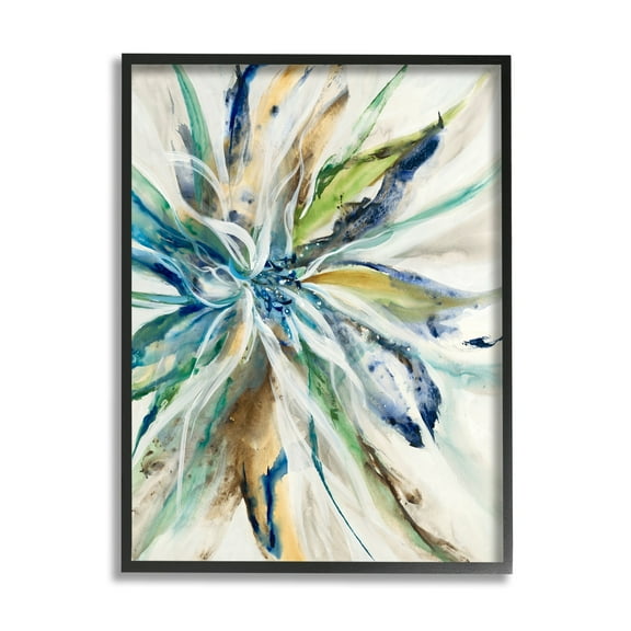 Stupell Industries Flower Petals Abstraction Abstract Painting Black Framed Art Print Wall Art