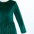 thumbnail image 5 of IBTOM CASTLE Kids Little Girls Maxi Velvet Dress with Pockets Long Sleeve Casual Pageant Party Evening Gown 11-12 Years Green, 5 of 8
