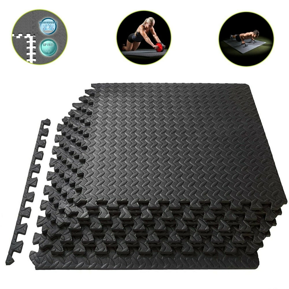 Exercise Floor Mat Gym Garage Home Tiles Flooring Fitness Yoga Workout