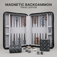 thumbnail image 3 of Magnetic Travel Backgammon Sets for Adults - Quality PU Leather Backgammon Board Game for Adults and, 3 of 9