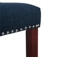 thumbnail image 5 of Home Square 29" Saddle Seat Rubberwood Bar Stool in Navy Blue - Set of 3, 5 of 7
