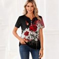thumbnail image 4 of IYYVV Women Fall Halloween V Neck Shirt Pumpkin Graphic Short Sleeve Tee Autumn Holiday Family Matching Top Multicolor 2XL, 4 of 6