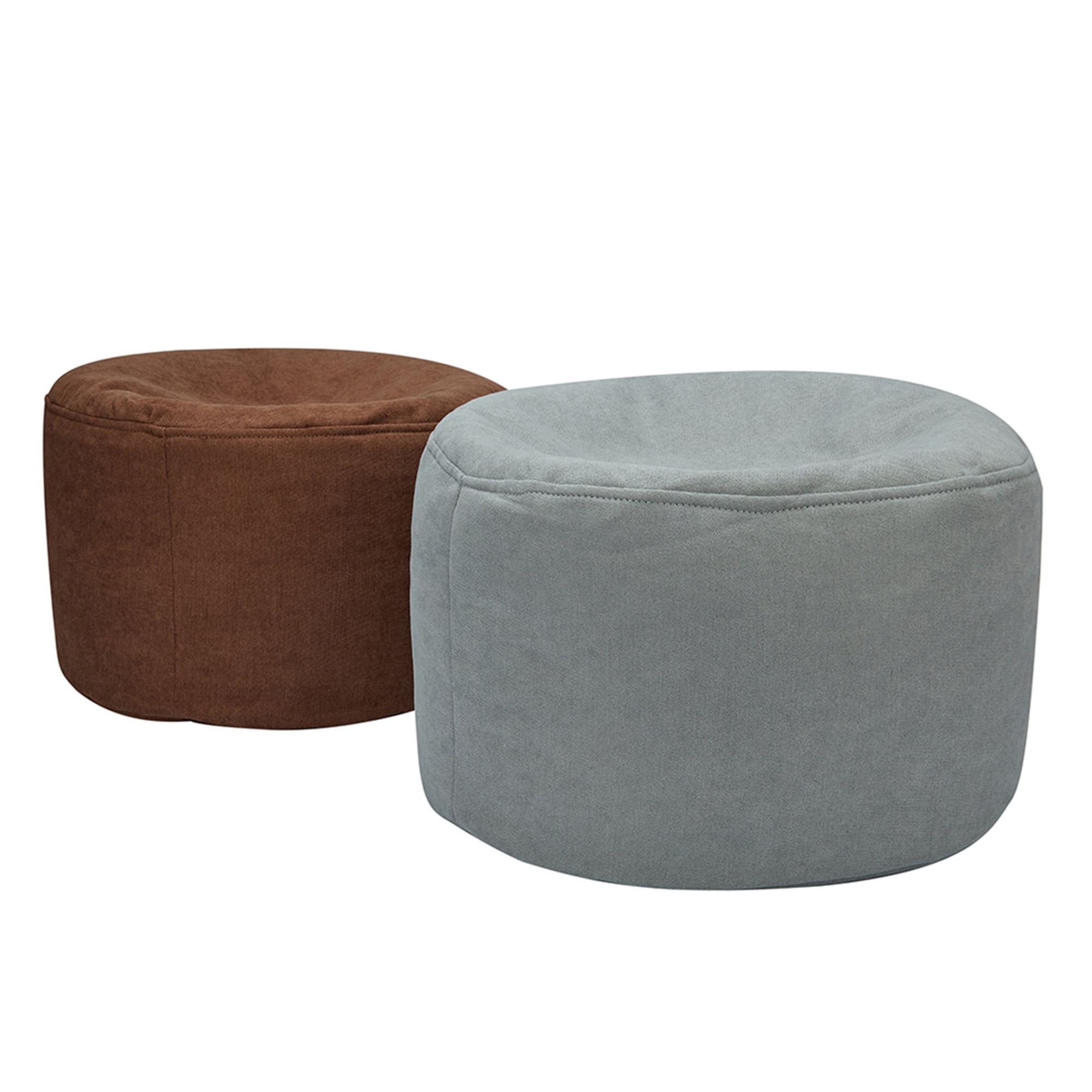 2PCS Round Outdoor Bean Bag Chair, Foldable Ottoman Bean Bag Footstools