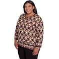 thumbnail image 3 of Alfred Dunner Womens Plus-Size  Medallion Beaded Split Neck Sweater, 3 of 6