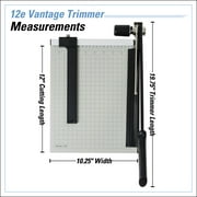 Dahle Vantage 12e Paper Trimmer، 12 Cut، 15 Sheet Max، Metal Base w / Adjustable Guide، Paper Cutter