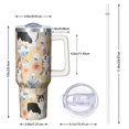thumbnail image 2 of OBREWU Corgi Dog and Flower Florals Tumbler with Handle and Lid,Corgi Dog and Flower Florals 40oz Double Wall Vacuum Insulated Tumbler,Cups Gift for Women and Men, 2 of 7