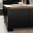 thumbnail image 4 of Emma + Oliver Farmhouse Coffee Table with Clamshell Style Hinged Table Top and Hidden Storage, Black Frame/Rustic Oak Top, 4 of 12