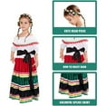 thumbnail image 5 of Girl Mexican Dress Halloween Costume Kids Traditional Senorita Blouse Dance Skirt, 5 of 6