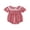 Red, variant on Toddler 0-18M Girls Romper, Short Sleeve Doll Collar Plaid Flower Infant Bodysuit Summer Clothes