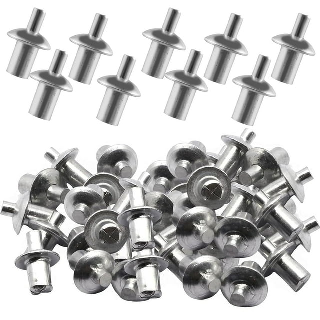 Yazoeia Ensemble de Rivets en Aluminium avec Tête Ronde, Rivets Réutilisables pour Marteau, Rivets d'Expansion en Alliage d'Aluminium pour Équipement Électronique Intérieur Extérieur (100 Pcs) CJC912-133608