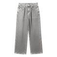 thumbnail image 5 of Straight Leg Jeans for Women Drape Soft Loose Fit Denim Pants High Waisted Stretchy Vintage Baggy Denim Pants with Pockets Daily Casual Streetwear Trousers, 5 of 6