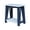 Blue-antiqued chalk, variant on Surrey Solid Wood Side Table with Shelf - Unfinished