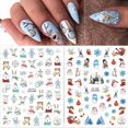 thumbnail image 2 of Navidad 3D Navidad pegatinas de uñas ciervos nieve árbol guantes deslizadores adornos de invierno linternas decoración dulces sombreros de Papá Noel calcomanías de uñas, 2 of 4