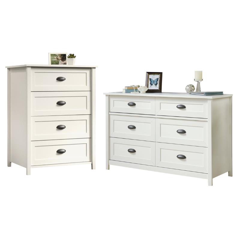 Home Square Modern 2 Piece Bedroom Set with 6 Drawer Double Dresser and
