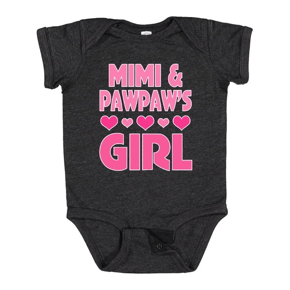 Inktastic Mimi and Pawpaw Girl Granddaughter Valentine Girls Baby Bodysuit