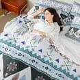 thumbnail image 4 of jejeloiu Rustic Western Aztec 7pcs Bedding Comforter Set,Retro Dreamcatcher Feather Queen Bedding Sets,Blue White Queen Sheet Sets For Men Women,Microfiber Bedroom Decor Reversible, 4 of 8