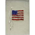 thumbnail image 3 of American Flag Brooches Lapel Pins USA National Flag Sparkling Crystal Rhinestone 4th of July Patriotic Jewelry, 3 of 9
