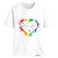 thumbnail image 5 of Fesfesfes Shirt for Women Valentine's Day Fashion Woman Causal Round-Neck Printing Blouse Short Sleeve T-Shirt Tops T Shirt Pack 4(S), 5 of 5