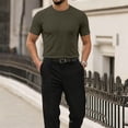 thumbnail image 2 of Breeze Mens Shirts Cooling Mesh Short Sleeve Top Athletic Fit Summer Shirt for Men Quick-Dry Stretch for Workouts and Everyday Comfort Army Green L, 2 of 5