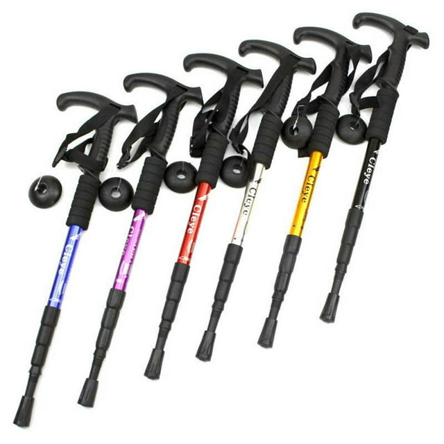 yingyy Poteaux de Randonnée Extérieurs Pliables pour la Randonnée et la Marche, Poteaux de Sentier, Bâtons d'Escalade Antichoc, Bâtons d'Escalade Antichoc en Alliage d'Aluminium
