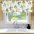 thumbnail image 6 of Summer Fruit Window Valance for Kitchen, Watercolor Yellow Lemon Rustic Farmhouse Leaf Rod Pocket Short Curtain for Small Windows, Light Filtering Decorative Valance, 56 x 16 Inch, 1 Panel, 6 of 9