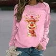 thumbnail image 2 of Chandail en Molleton pour Femmes Chandail Tendance de Noël Col Rond Manches Longues Haut Athlétique Mode Automne, 2 of 5