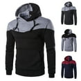 thumbnail image 5 of Lovskoo Men's Hoodie Sweatshirts Patchwork Long Sleeve Hoodie Sweatshirt Pullover Solid Color Coat Outwear Black, 5 of 5
