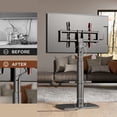 thumbnail image 5 of FITUEYES Floor TV Stand for 32-70 Inch Flat or Curved TVs up to 88 lbs, Height Adjustable, Multiple layer board and Swivel TV Mount Stand with Sturdy Wood Base, Black, 5 of 7