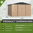 thumbnail image 2 of AECOJOY 8'x10' Galvanized Steel Storage Shed with Lockable Doors for Patio, Garden, Backyard, 2 of 8