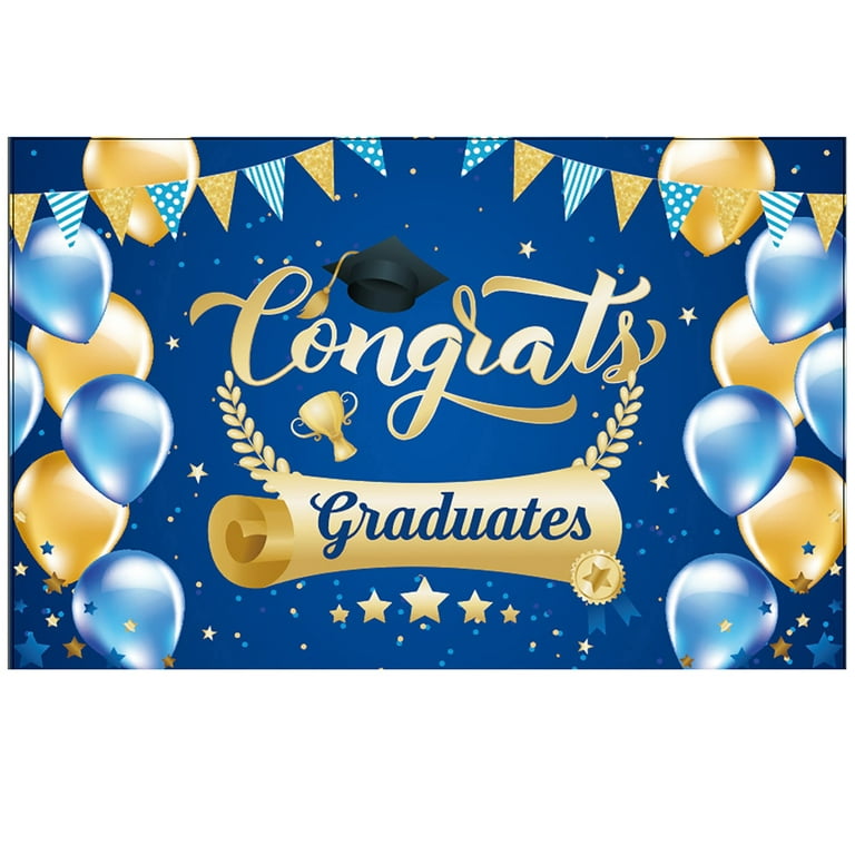 Beppter Graduation Decoration EXtraLarge Congrats Grad Banner 180x110 Cm, Graduation Party Decorations 2024 Black and Gold, Graduation Banner 2024