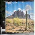thumbnail image 4 of Ambesonne Nature Shower Curtain, Canyon Cloudy Cliff, 69"Wx70"L, Brown Green Blue, 4 of 5