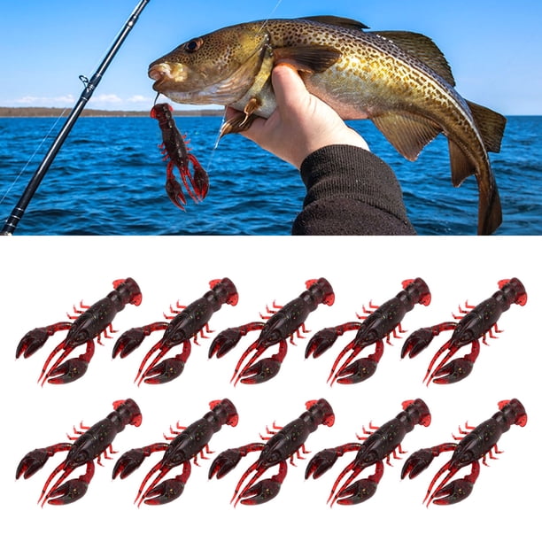 10 Esca Morbida Gambero Per Pesca – Artificiale In PVC A Forma Di Crawdad Per Spigola E Persico - 3