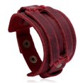 thumbnail image 1 of XmhyTop-A Punk Leather Cuff Bracelet, Adjustable Wide Leather Bangle with Bold Design-1 Piece,Red, 1 of 5
