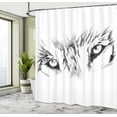 thumbnail image 5 of Ambesonne Tattoo Shower Curtain, Winter Animal Wild Wolf, 69"Wx70"L, White and Black, 5 of 5
