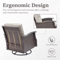 thumbnail image 4 of Outdoor Sectional Furniture Set, PPorfamilia 6 Piece Patio Sofa Set with Rocking Swivel Chairs, Ottomans and Side Table, PE Rattan Conversation Set with Beige Cushions for Backyard Garden Deck Porch, 4 of 8