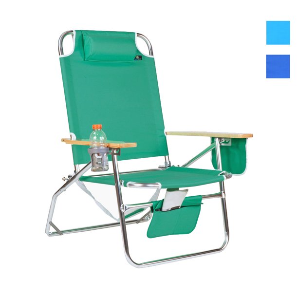 Big Jumbo 500 lbs XL Aluminum Heavy Duty Beach Chair for Big & Tall 4 Reclining Positions