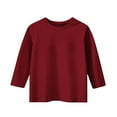 thumbnail image 3 of THDHVS Boys Tshirts,Girls Shirts,Girls Long Sleeve Shirts Kids Crewneck T-Shirts Fall Tops Tees Wine 9-10 Years, 3 of 7